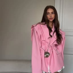 Elegant Commute Suit jacket Female Lace-Up Loose Pocket Patchwork Lapel Party Looks Outwear For Women Bandage Coat jacket 2025