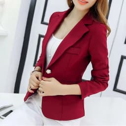 Women Blazer Formal Slim Blazers Lady Office Work Suit Pockets Jackets Coat Female Wine Notched Blazer Jackets Femme Blazers