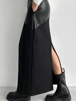 Mumaroho 2025 Spring Summer Women Maxi Leather Skirts Office Solid Black High Waist Bodycon Slim Pencil Long Skirt For Women