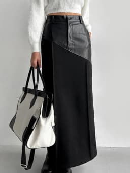 Mumaroho 2025 Spring Summer Women Maxi Leather Skirts Office Solid Black High Waist Bodycon Slim Pencil Long Skirt For Women