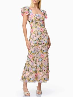 TWOTWINSTYLE Hit Color Spliced Appliques Slimming Dresses For Women Square Neck Sleeveless High Waist Temperament Dress Female