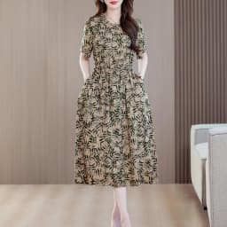 Sundress 2025 Women Dress Summer Bohemian Casual Vintage Short Sleeve Floral Print thin Vestido Female Robe