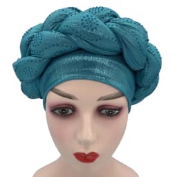 2023 NEW Rhinestone Turban Africain Auto Gele Femme Glitter Elastic Muslim Hijab Bonnet Women Head Wraps Braids Turbante Mujer