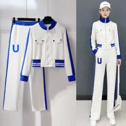 Plus Size 2022 Summer Youth Vitality Pants Set Long Sleeve Top Trousers Two Piece Set Elegant Women's Tracksuit Casual Clothing