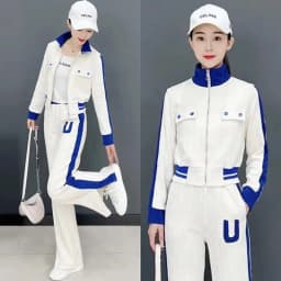 Plus Size 2022 Summer Youth Vitality Pants Set Long Sleeve Top Trousers Two Piece Set Elegant Women's Tracksuit Casual Clothing