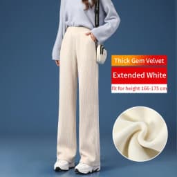 Women Warm Winter Plush Thick Pants Lambskin Cashmere Corduroy Trousers High Waist Casual Cotton Loose Female Wide Leg Pants