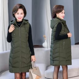 Oversized 6XL Mother Waistcoat Jacket Autumn Winte Women's Cotton Hooded Vest Coat Fashion Thicken Long Slim Sleeveless Outwear