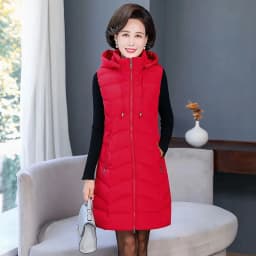 Oversized 6XL Mother Waistcoat Jacket Autumn Winte Women's Cotton Hooded Vest Coat Fashion Thicken Long Slim Sleeveless Outwear