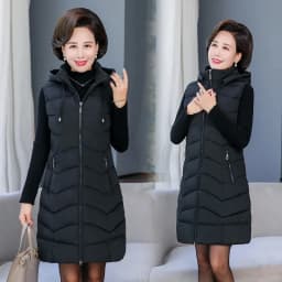 Oversized 6XL Mother Waistcoat Jacket Autumn Winte Women's Cotton Hooded Vest Coat Fashion Thicken Long Slim Sleeveless Outwear