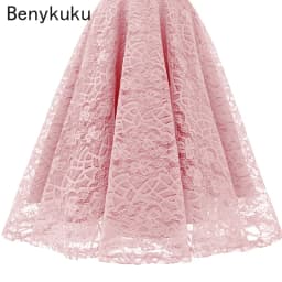 Pink Red Elegant Bridesmaid's Gown Women Vintage Robe Lace Dress Retro V Neck Ladies Party Gowns Formal Dress Vestido De Mujer