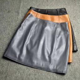Genuine Leather 2026 A Line Slim Fit Wrap Buttocks Short Skirt Sheepskin High Waisted Skirt Women's Pure Leather Spanking Skirt