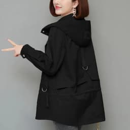 Mother's Windbreaker Women's Spring And Autumn 2026 New Middle-Aged Mother's Loose And Thin Coat Korean Lining Trench Hooded 3XL