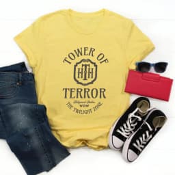 Vintage Tower of Terror T Shirt Tower Hotel Tshirt Studios Retro Shirt WDW Shirts Women Fashion Summer Causal Short Sleeved Top