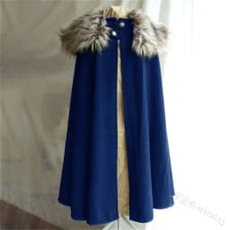 Men's Medieval Costume Cloak Autumn Winter Thick Warm Solid Fur Collar Cape Coat Loose Gothic Women Vintage Woolen Ladies Coats