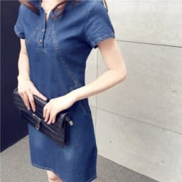 Casual Summer Women Denim Dress Elegant Cowboy Long Section Jeans Dress Plus Size