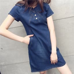 Casual Summer Women Denim Dress Elegant Cowboy Long Section Jeans Dress Plus Size