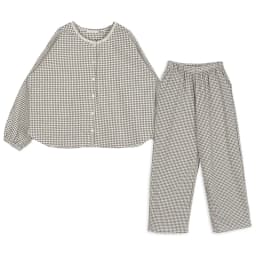 Vintage Plaid Tracksuit for Women 100% Cotton Casual O-Neck Long Sleeve Tops and Pants 2 Pcs Set Comfortable Women's Outfit