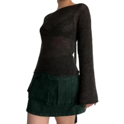 Fashion Women's T-shirt Tie Back Sweaters Long Sleeve Boat Neck Solid Color Knit Pullover Casual Tops Streetwear Y2k Summer Cami
