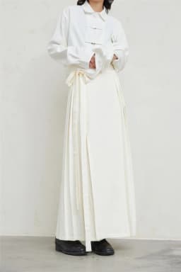 UMI MAO Yamamoto Dark Skirt Design Sense New Chinese Bamboo Leaf Pleated Pattern Jacquard Horse Face Skirt Femme