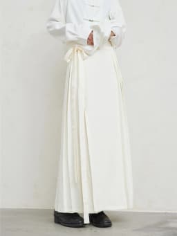 UMI MAO Yamamoto Dark Skirt Design Sense New Chinese Bamboo Leaf Pleated Pattern Jacquard Horse Face Skirt Femme