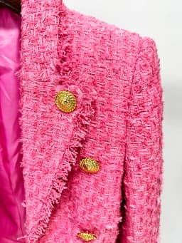 HIGH STREET Newest 2026 FW Designer Jacket Women's Slim Fitting Tassel Fringed Tweed Blazer