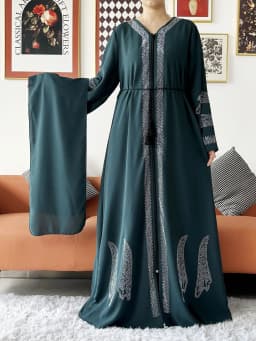 2024 Women Elegant Party Dress Chiffon Open Abaya Muslim Women Dress Islamic Clothing Cardigan Abaya Women Muslim Dress