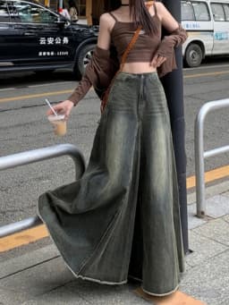Maxi Long Skirts Women England Style Vintage Autumn Winter High Waist Jean Skirt Ladies A-Line Ruffle Pleated Denim Skirt