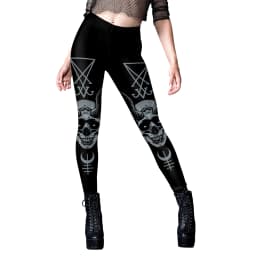 Nadanbao Women Leggings Sexy Middle Waist Skinny Leggins Halloween Skull 3D Printing Fitness Running Yoga Trousers Gym Workout