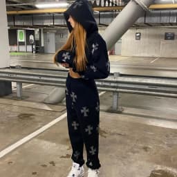Rhinestone Full Zip Hoodie Goth Sweatshirt Pull Long Sleeve Black Hoodies Y2k Fashion Men's Women's Sport Jackets Coats New 2023