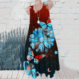 New Summer Sleeveless Women Red A-Line Dresses Floral Pattern 3D Print Fashion Dress Beach Casual Loose Ladies Short Dress