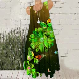 New Summer Sleeveless Women Red A-Line Dresses Floral Pattern 3D Print Fashion Dress Beach Casual Loose Ladies Short Dress