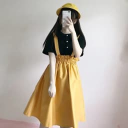 2026 New Spring Autumn Women Skirt Casual Sweet A-line Long Skirts Solid Simplicity Strap Skirt Female Japan Style