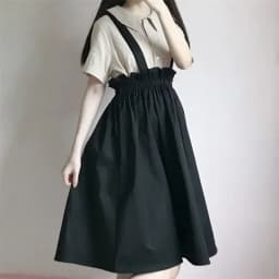 2026 New Spring Autumn Women Skirt Casual Sweet A-line Long Skirts Solid Simplicity Strap Skirt Female Japan Style