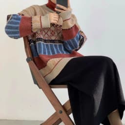 women sweater Autumn Winter Vintage Sweet O-Neck Full Pullovers Geometric Keep Warm Y2k Sweaters Women Loose