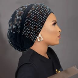 2024 Summer Women's Turban Cap with Padded Diamonds Elastic Muslim Headscarf Bonnet African Female Head Wraps Turbante Mujer