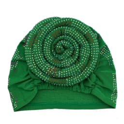 2024 Summer Women's Turban Cap with Padded Diamonds Elastic Muslim Headscarf Bonnet African Female Head Wraps Turbante Mujer