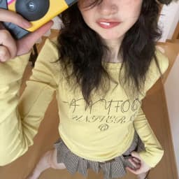 Karrram Y2k Aesthetics Yellow T-shirt 2000s Japanese Harajuku Tee Shirt Grunge Letter Print Long Sleeve Tshirt E-girl Streetwear