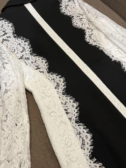HIGH STREET 2026 Newest Fashion Designer Jacket Women's Stylish Color Block Lace Patchwork Blazer