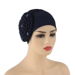Diamonds Braids Turban Hat for Women Muslim Headscarf Bonnet Female Inner Hijabs Arab Head Wraps African Headtie Caps