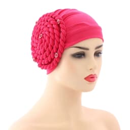 Diamonds Braids Turban Hat for Women Muslim Headscarf Bonnet Female Inner Hijabs Arab Head Wraps African Headtie Caps