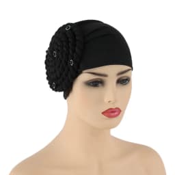 Diamonds Braids Turban Hat for Women Muslim Headscarf Bonnet Female Inner Hijabs Arab Head Wraps African Headtie Caps