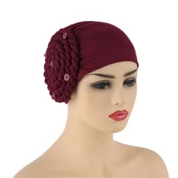 Diamonds Braids Turban Hat for Women Muslim Headscarf Bonnet Female Inner Hijabs Arab Head Wraps African Headtie Caps