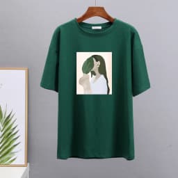 Hirsionsan Harajuku Printed T Shirt Women 2023 Summer Chic Tees 100% Cotton Elegant Graphic Clothes Loose Casual Pullover Tops