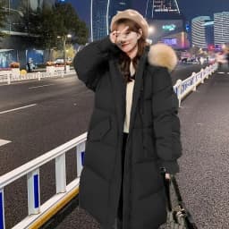 Thicken Coat 2026 New Winter Korean Loose Down Cotton Jacket Female Warm Hooded Parka Overcoat Female Solid Casual Long Coats