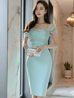 Elegant Party Dress Summer Solid Color Off-The-Shoulder Strapless Neckline Temperament Sleeveless High Waist Tight Dress