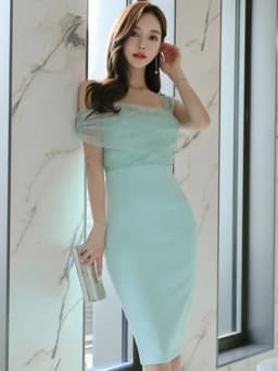 Elegant Party Dress Summer Solid Color Off-The-Shoulder Strapless Neckline Temperament Sleeveless High Waist Tight Dress