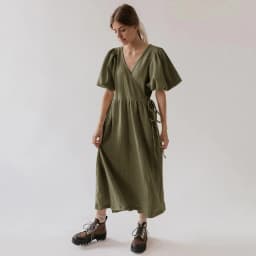 Vintage 100% Cotton Puff Sleeve Maxi Dress For Women Muslin Crepe Gauze V-Neck Bandage Lace Elegant Long Birthday Party Dress