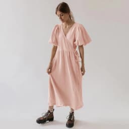 Vintage 100% Cotton Puff Sleeve Maxi Dress For Women Muslin Crepe Gauze V-Neck Bandage Lace Elegant Long Birthday Party Dress