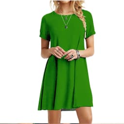 Casual Women Dress Summer Short Sleeve O Neck T Shirt Dress Simple Black Red A Line Mini Dress Vintage Solid Loose Dress Robe