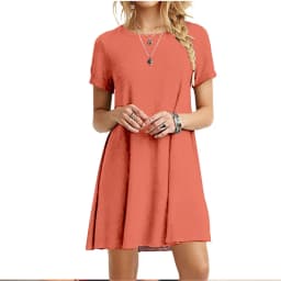 Casual Women Dress Summer Short Sleeve O Neck T Shirt Dress Simple Black Red A Line Mini Dress Vintage Solid Loose Dress Robe